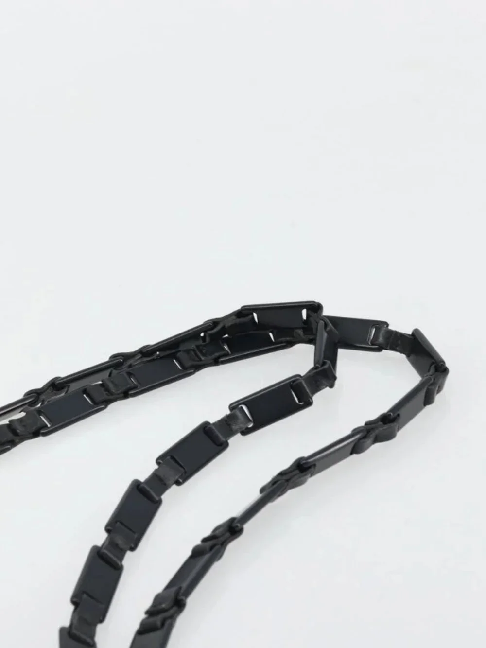 PRADA Plastic Chain Tote Bag Nylon Black Silver Auth 175266